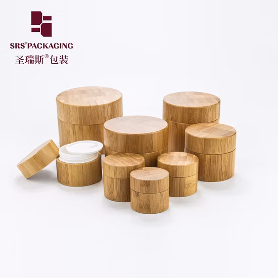 Bambu 15ml 30ml 50ml Embalagem Creme Soro Loção para animais de estimação Bomba de vidro âmbar cosmético sem ar Rolo conta-gotas de plástico interno em rolo Frasco de spray de perfume de óleo essencial