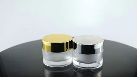 em estoque Gold Clear 50g 50ml Fosco Skincare Pequeno Creme Facial Personalizado Vazio Lip Balm Esfoliante Acrílico Pet Vidro Cosmético Embalagem Plástica Creme Jar Pote Garrafa Caixa